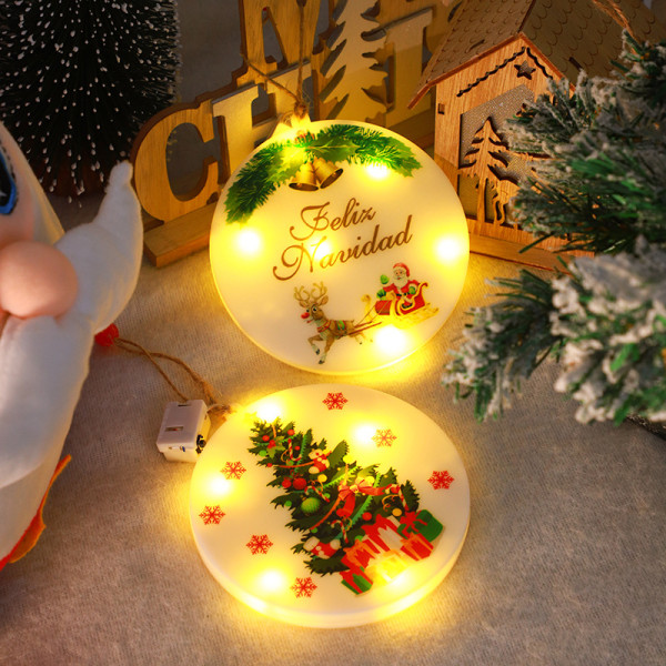 Julemanden dekorative lys Juletræ Pendant Christmas Festival Fastener Dekoration Lighting Chain Color Reindeer 12 * 12cm