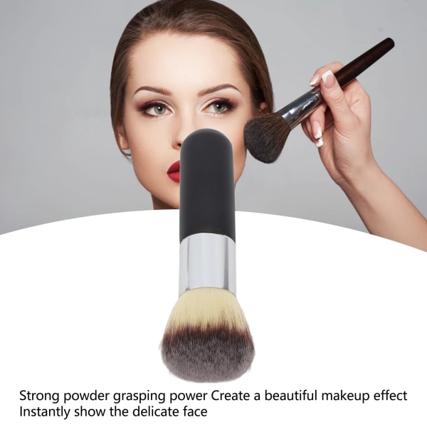 Loose Powder Makeup Brush Mykt, luftig hår Komfortabelt grep Kosmetisk skjønnhetsbørste Svart