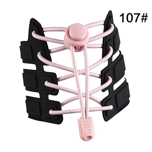 Laiskat nauhat, lasten turvallisuus, ei tarvetta solmia nauhoja, valkoiset pisteet soljessa, joustava köysi, urheilunauhat Light Pink 120cm