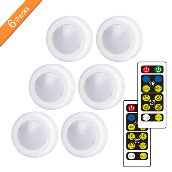 LED-spotlights med 2 fjärrkontroller 6-pack