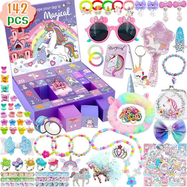 Jule-nedtællings Blind Box Børns Enhjørning Lille Gul And Byggeklodser Sanrio Ice and snow