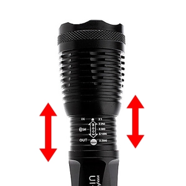 Ultrafire LED-taskulamppu XM-L T6 - 2000LM Musta