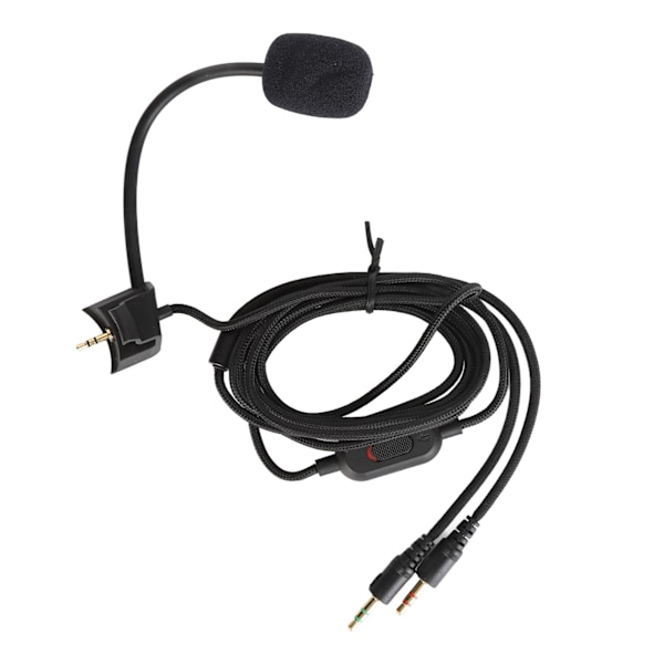 Ersättningskabel för mikrofon, brusreducerande mikrofonkabel med volymjustering och tyst knapp för spelheadset