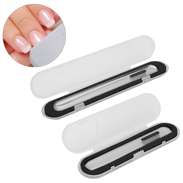 Nanometer Glas Nagelfil Nagelfil Sandning Polering Strip Manikyr Verktyg Lång Typ