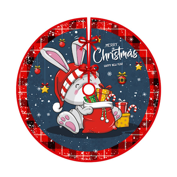 Joulukuusen hame Juhlakoriste Painettu Puun Pohjan Koriste Juhlat Joulu Qj Tree Skirt-13 90cm