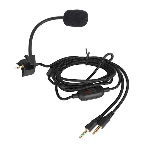 Ersättningskabel för mikrofon, brusreducerande mikrofonkabel med volymjustering och tyst knapp för spelheadset