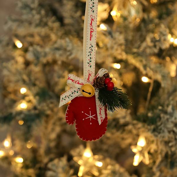 Julegave Ullfilt Juletre Henger Julepynt Bilhengende Style 7