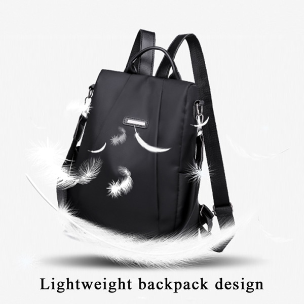 Mode bärbar ryggsäck Superlätt vattentät reseryggsäck svart