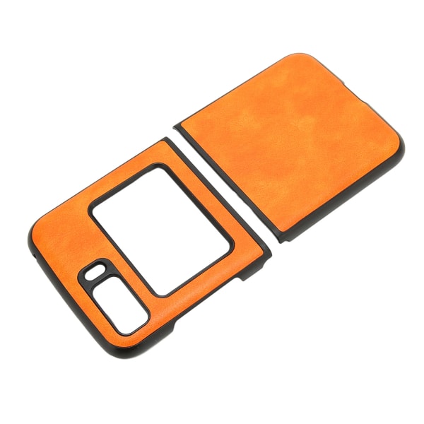 Beskyttelsesveske Lichee-mønster Ripebestandig telefondeksel for Moto Razr 2022 sammenleggbar mobiltelefon Orange