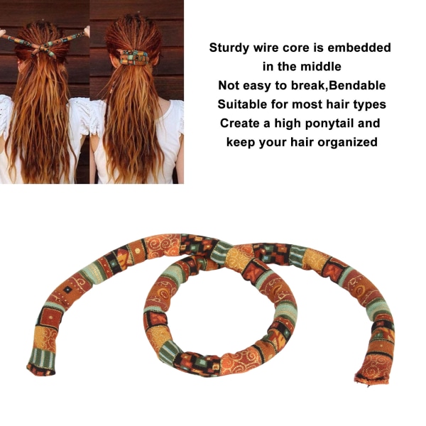 Dreadlocks Hårsnodd Etnisk Gul Böjbar Järntråd Hästsvanshållare Spiral Lås Hårsnodd för Män Kvinnor