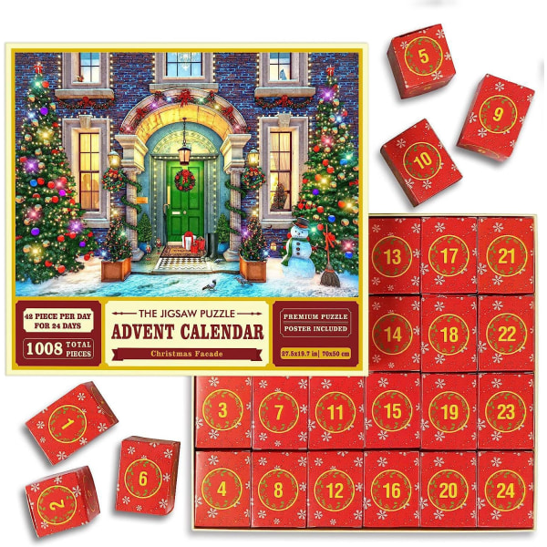 1008 Palan Joulukalenteri Laskuri Puzzle 24 Pientä Ruudukkoa Adventtikalenteri Pojille ja Tytöille Joululahja C