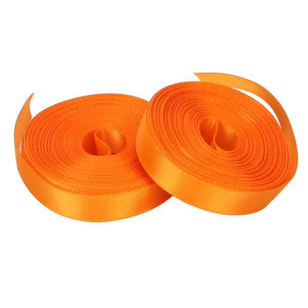 10mm Gavebånd Vandfast Dekorativt Bånd DIY Polyester Indpakningsbånd 5yard X 2stk Orange