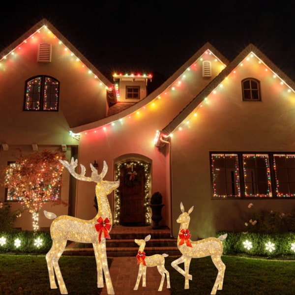 Christmas Deer Lighting Godt Nyttår Hage Christmas Glowing Deer Medium with Light