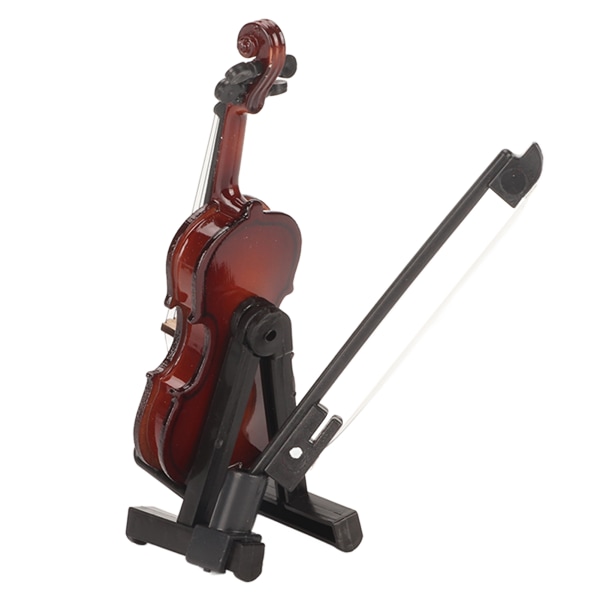 8cm Træ Miniature Violin Mini Musik Instrument Til Hjem Kontor Dekoration Fødselsdag Gave