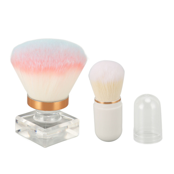 2-pack Löspuderborste Set Syntetiskt Mjukt Borst Hår Stark Greppkraft Makeup Puderborste