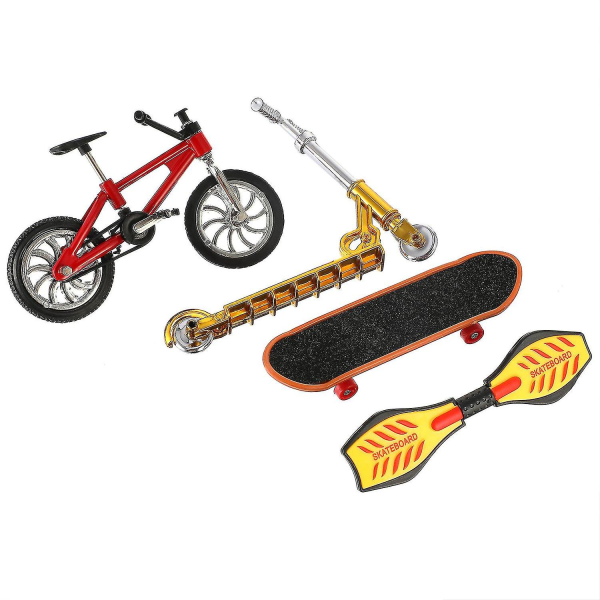 1 Sett Mini Fingerleker Finger Skateboard Sykkel Scooter Fingerbane 1