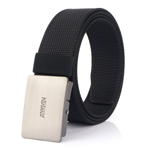 Men's elastic nylon canvas belt, 120cm adjustable