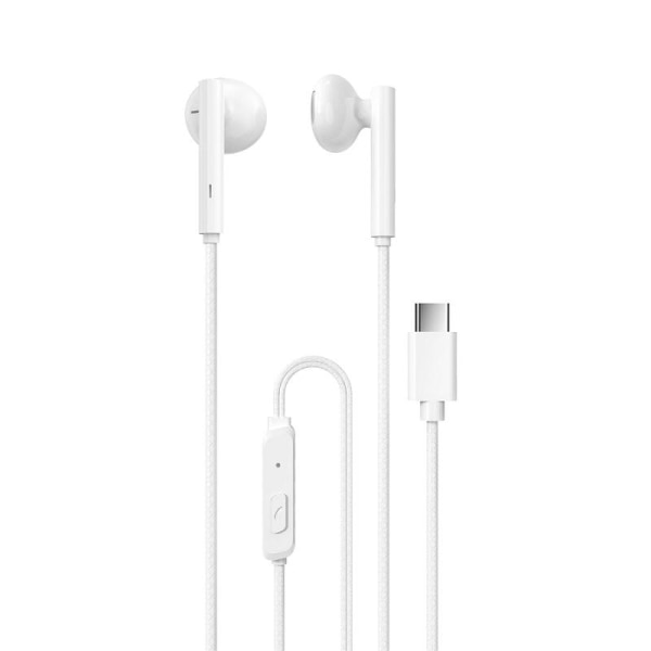 USB-C / TYPE-C-kontakt In-Ear-hodetelefoner med mikrofon hvit