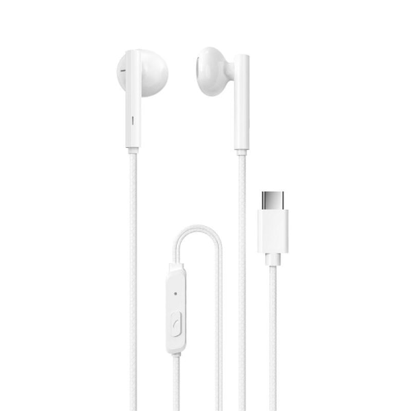 USB-C / TYPE-C -liitäntäiset korvakaiuttimet mikrofonilla, valkoiset
