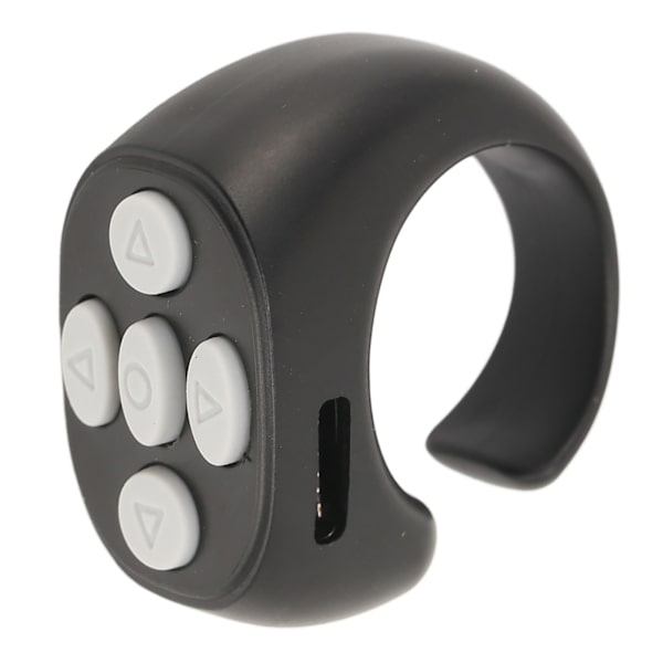 Bluetooth Fjernbetjening Multifunktionel Ring Design Trådløs Telefon Selfie Lukker til Hjem Sort