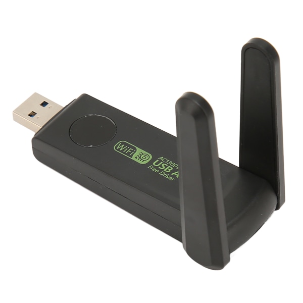 Trådløs netværkskortadapter 1300Mbps 2.4G 5G Dual Band Dobbeltantenne USB3.0 WiFi Adapter til PC