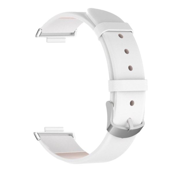 Smart Watch Band Læderrem Hvid Komfortabel slid Justerbar erstatningsdel til Watch FIT2