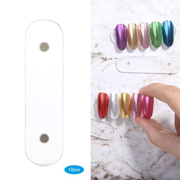 10 stk. Neglekunst Akrylstrimler Display Transparent Manicure DIY Neglesalon Tilbehør 10 stk.