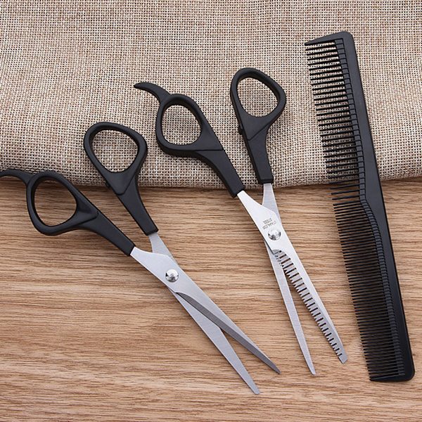 3-pack Hårsaxar Klippsaxar Salong Professionell Barberare Hårsaxar Tunnande Frisörset Stylingverktyg med Frisörkam