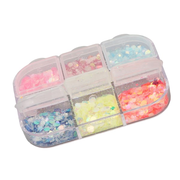 Tyylit B Kynsilakkasekvenssit Sekalaiset Värit Iridescent DIY Design Manikyyri Kynsilakkakoristeet Kynsilakkakiiltohiutaleet