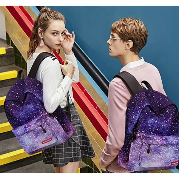 Unisex Galaxy -koulureppu Canvas-reppu Kannettava Tietokoneen Kirjakassi