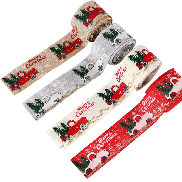 Julepynt Julebånd Juletræspynt Hængende Pynt Farverigt Bilprintbånd 6M Christmas Snowman