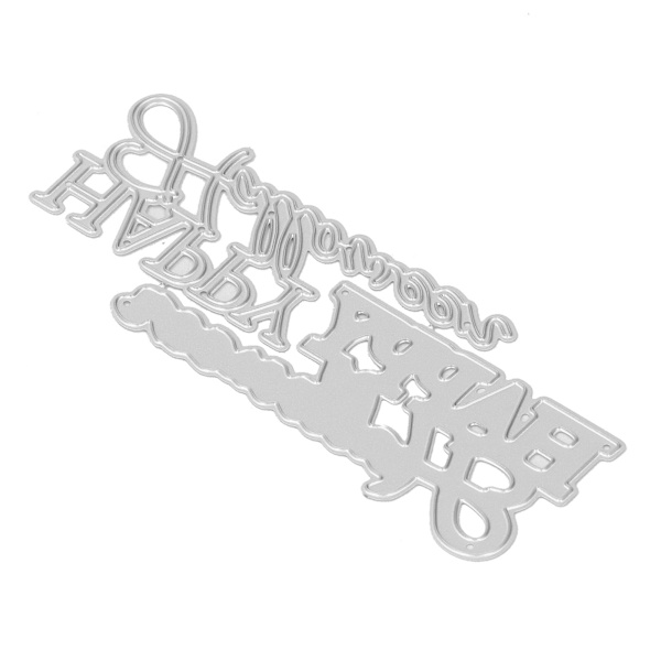 Metal Stans til Kortfremstilling, Prægning, Happy Cutting Die Word Prægningsskabelon til DIY-Fremstillingsmaterialer