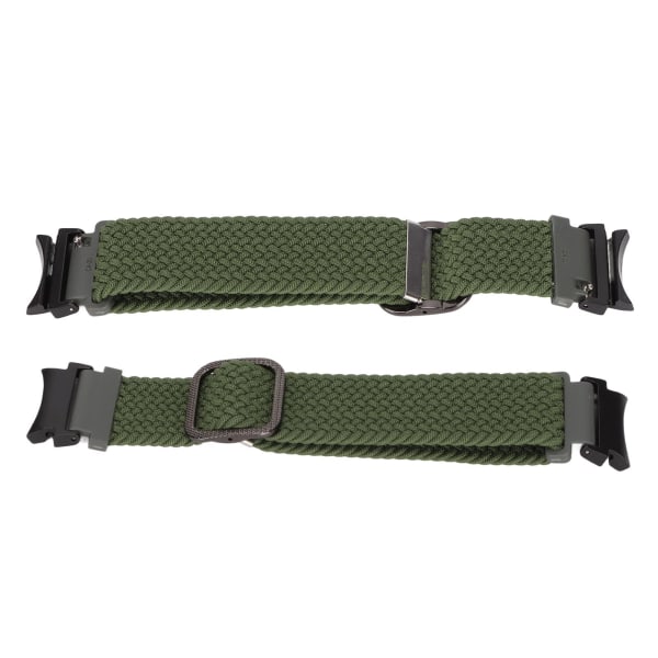 Urremme Elastisk Nylon Flettet Justerbar Håndleddsreim Armbånd Urreim for Galaxy Watch 4 Militærgrønn