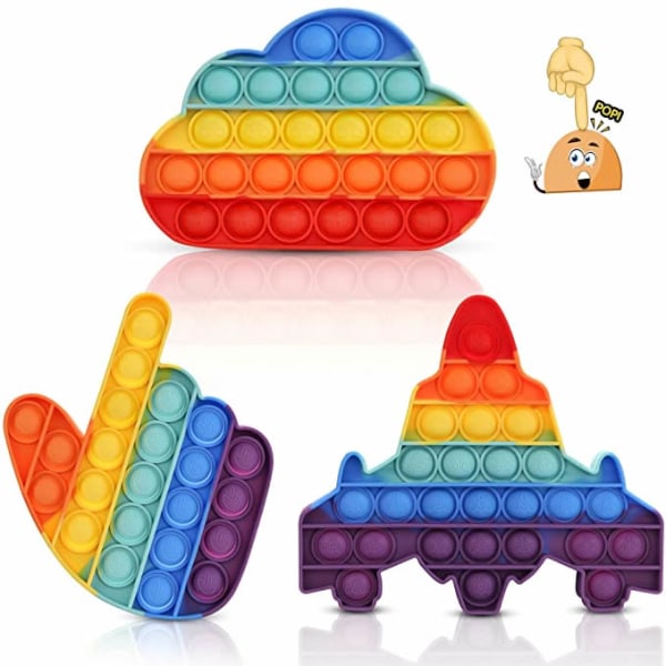 3-pack Pop It fidgetleksaker för barn och vuxna