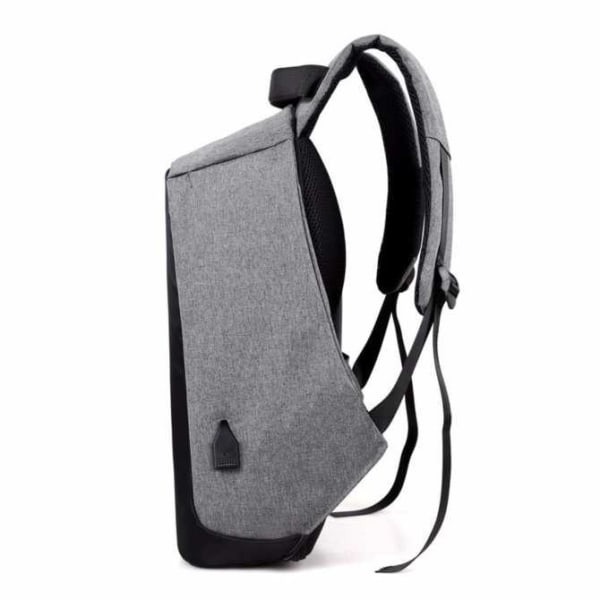 Indbrudssikker rygsæk med USB-port, grå/sort