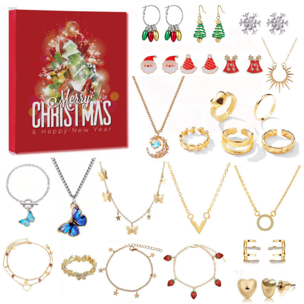 Julkulor Ornament Countdown Kalender Advent Halsband Blind Box 2023 A