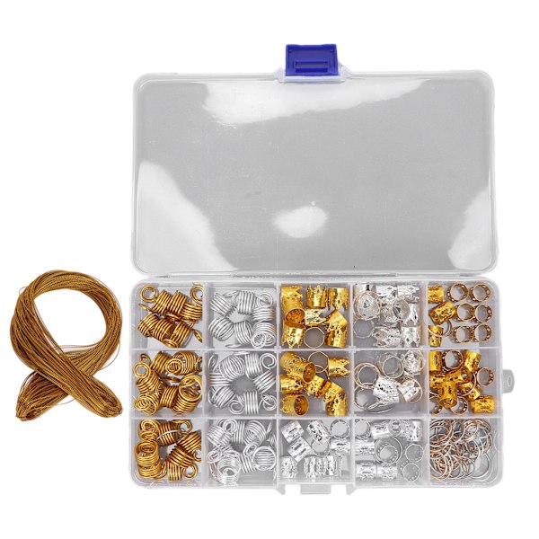 161 stk hår flette ringer dreadlock tilbehør perler metall fletter ringer mansjetter klips for hårdekorasjoner