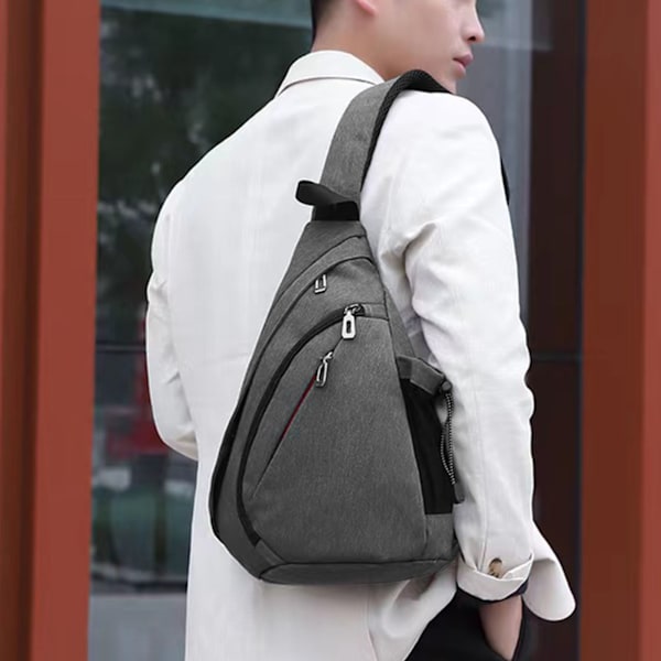 Mænds Fanny Pack Enkel Stilfuld Multifunktionel Bærbar Justerbar Skulderrem Sling Taske til Udendørs Rejser Grå