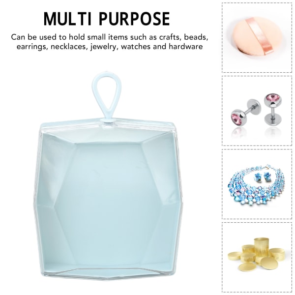 5 stk Pudderpuff Oppbevaringsboks Transparent Multifunksjonell Slitesterk Pudderpuff Holder Etui for Ørepynt Halskjeder
