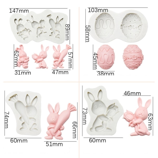 3D Pääsiäismuna Jänis Kanin Silikonimuotti