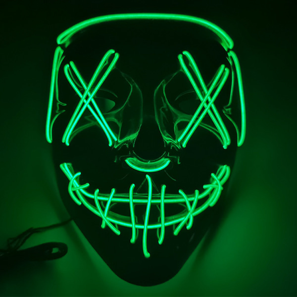 Halloween maske LED lysande maske læskig maske