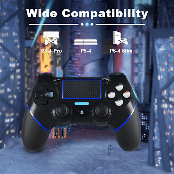 PS4 Controller Trådløs Bluetooth Fjernbetjening Joystick Black green
