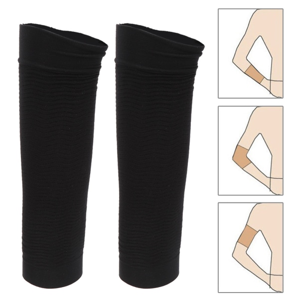 3Pari ohut käsivarsi pohkeen ohentava elastinen paineholkki käsivarsinauhan suojavarustus musta