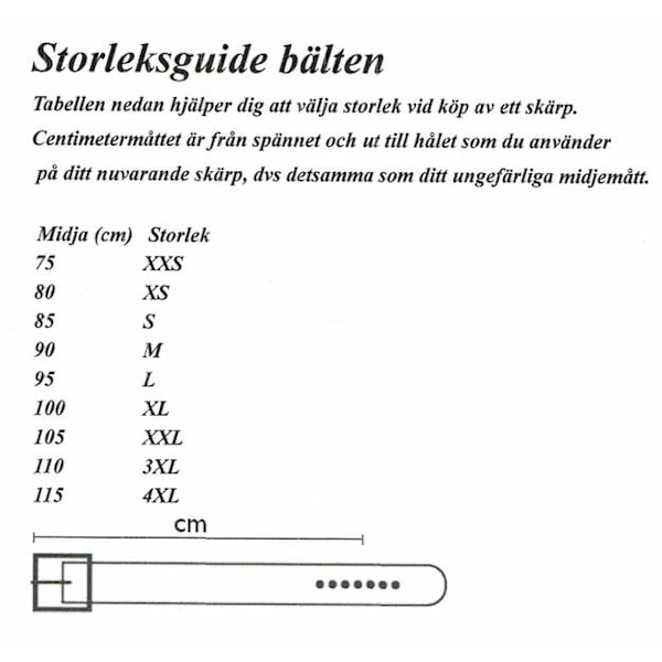 No1 Elastisk bælte / bælte Sort - 6 forskellige længder Sort Længde