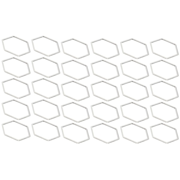 30 st Hexagonformade Ihåliga Resinramar i Rostfritt Stål Öppna Bågar Ihåliga Hängsmycken Formar för DIY Hexagon L