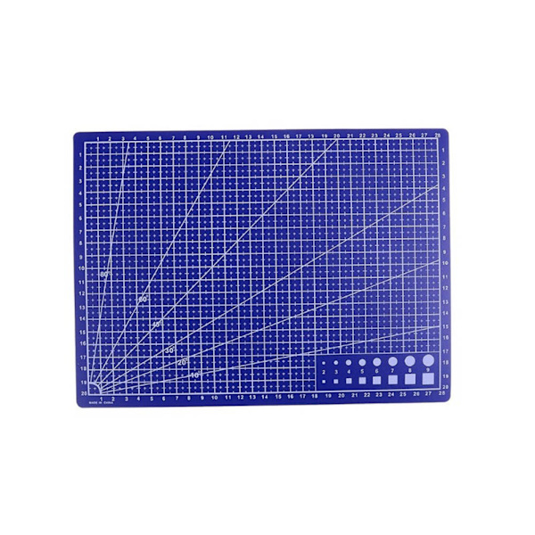 A4 PVC-skärbräda med rutnät, professionell självhälsande skärmatta, mångsidig för quiltning, sömnad, scrapbooking, DIY-hantverk, blå