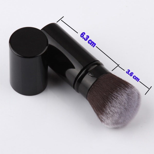 Udtrækkelig Makeup Brush Blusher Powder Face Kabuki Brush Black