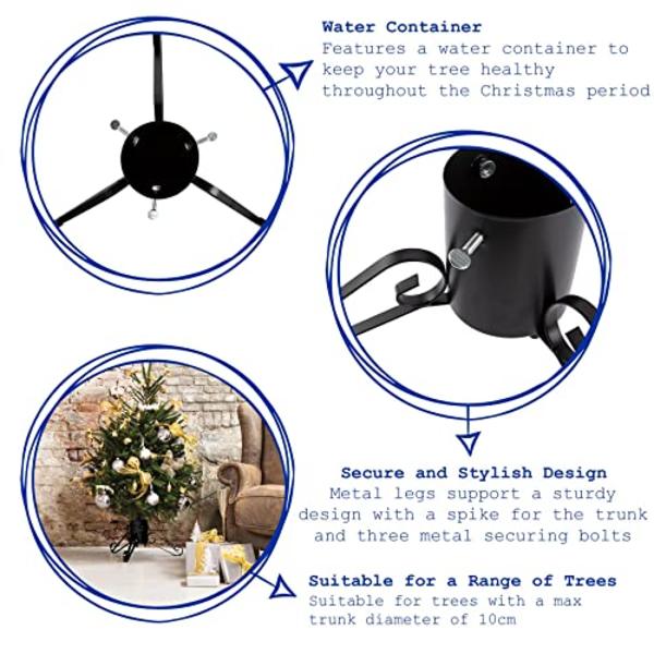 Harbor Housewares Perinteinen Joulukuusen Jalusta, Vahva Metallikehys Ja Jalat black