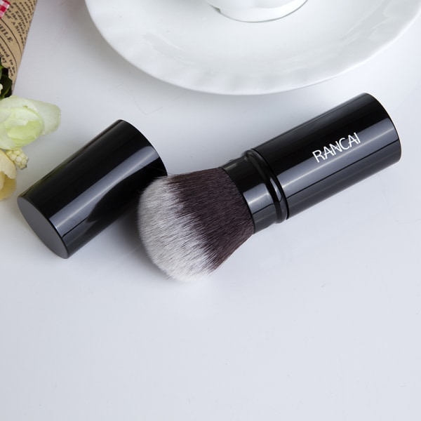 Udtrækkelig Makeup Brush Blusher Powder Face Kabuki Brush Black