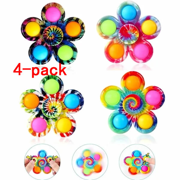 4-pak Pop It Fidget Legetøj Spinner til Børn